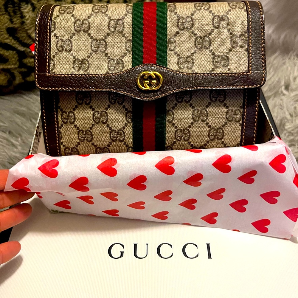GUCCI canvas/clutch/wallet/ wristlet authentic Gucci GG monogram vintage new!🔥🔥 - Picture 5 of 13